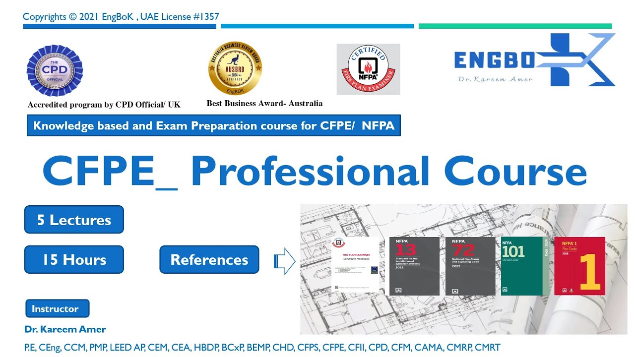 Certified Fire Plan Examiner- CFPE/ NFPA Course Intro [English]