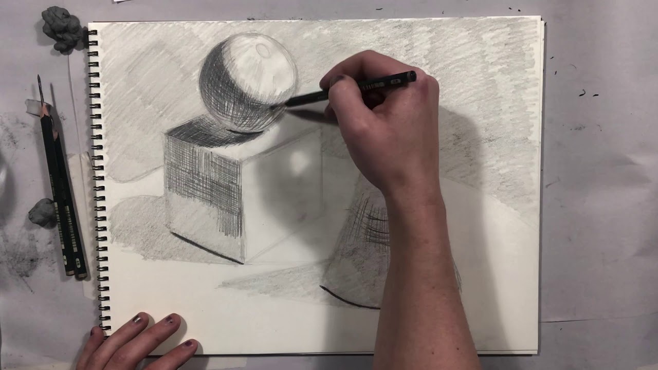 Simple Object Still Life and Cross Hatching Demo