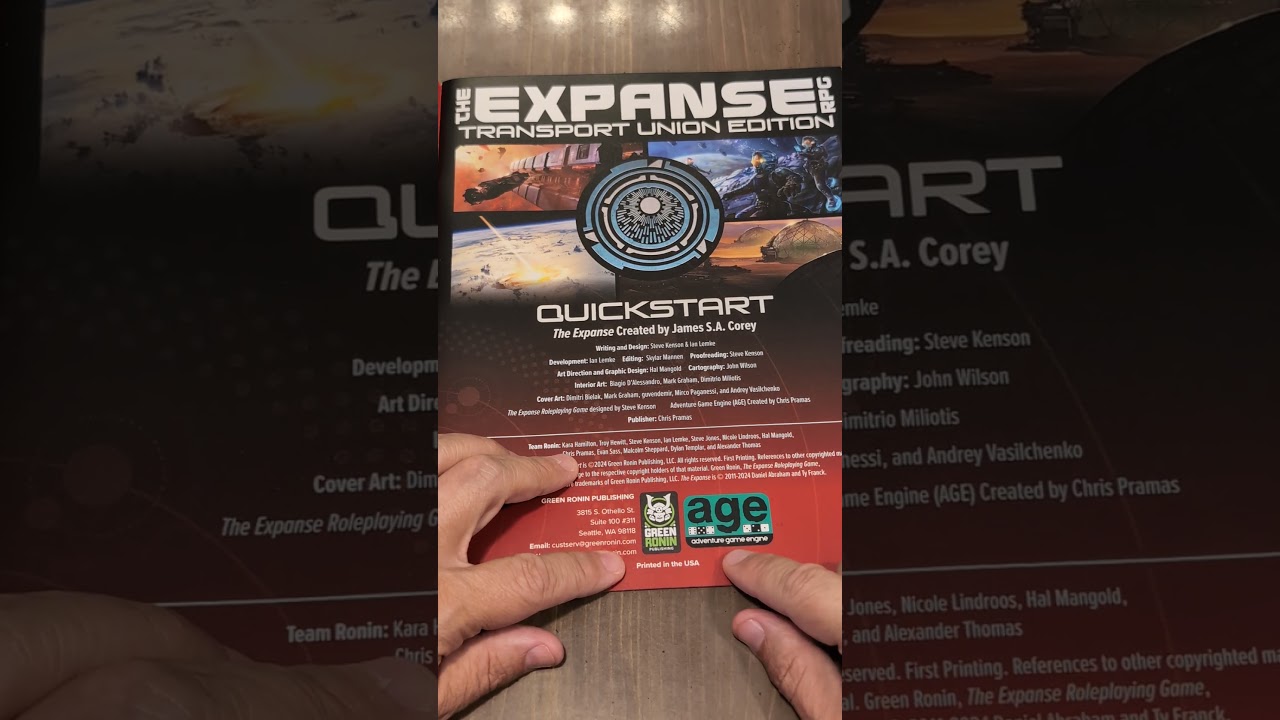 2025 Free RPG Day (Free Adventures, Quick Starts, Anthologies) The Expanse TTRPG! Transport Union