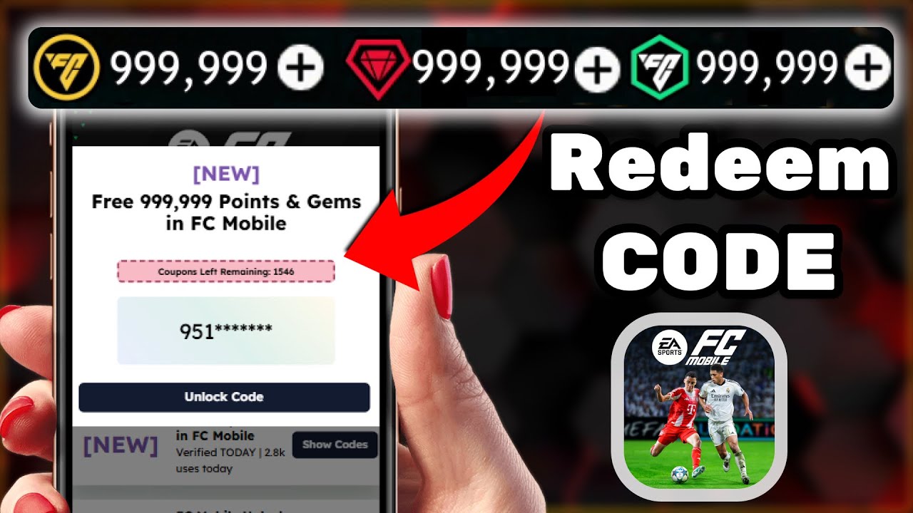 FC Mobile Redeem Code 2026 - FREE 999,999 Gems & FC Points Hack Tutorial (iOS/Android)