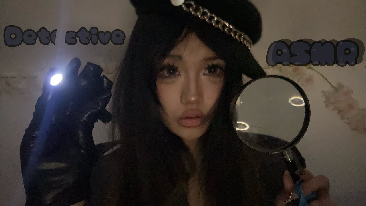 ASMR detective investigating crime scene 🔍🫆 | light triggers | leather glove sounds | measuring