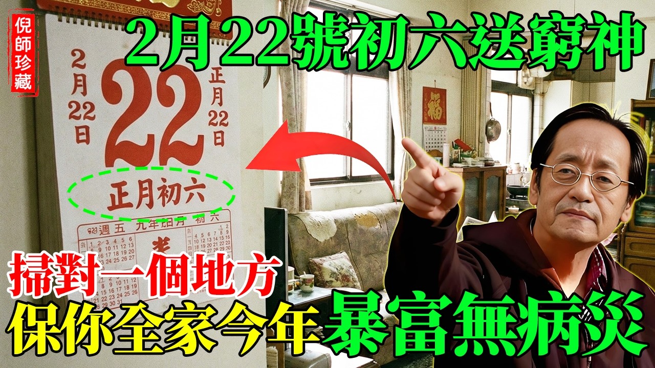 倪海廈：2月22號正月初六「送窮日」做錯這件事，窮神跟著你一整年！倪師親授「引火通關」秘法，只要掃對這一個地方，保你全家暴富無病災！#倪海廈 #正月初六 #風水禁忌#財神  #祭廁神 #送窮日