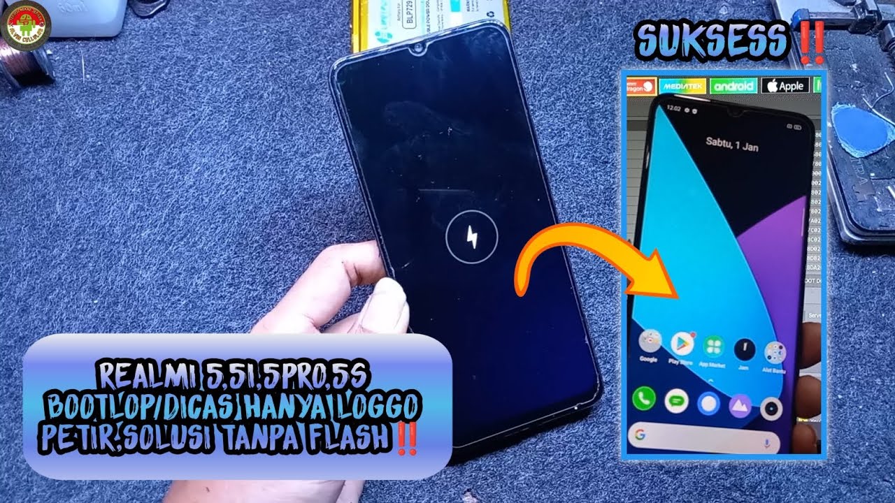 REALMI 5,5i,5pro,5s BOOTLOP/DICAS HANYA LOGGO PETIR,SOLUSI TANPA FLASH‼️