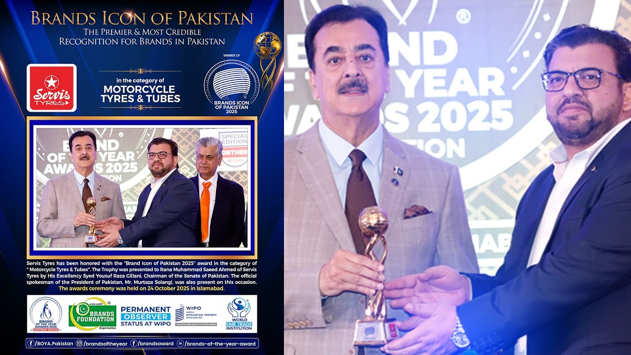 Servis Tyres is the winner of Brand Icon of Pakistan 2025 - Northern Edition - Islamabad