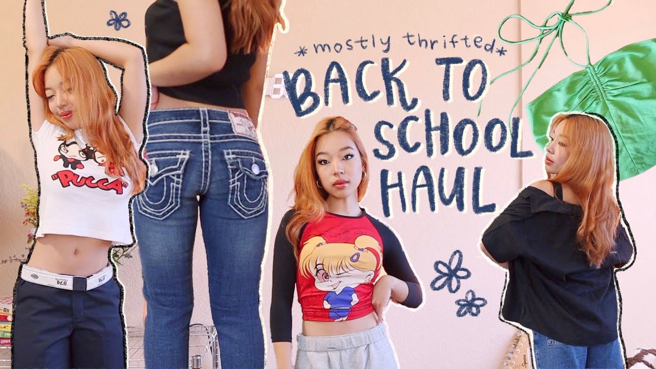 a huge BACK TO SCHOOL clothing haul (mostly thrifted)