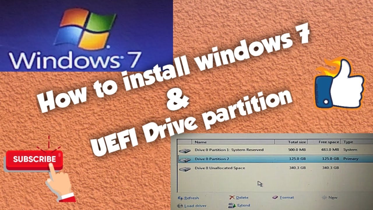 Cara install windows 7 dan partisi drive UEFI (dengan flashdisk)