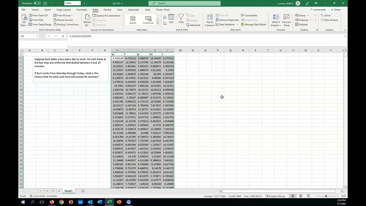 Simple simulations in Excel (Part 3)