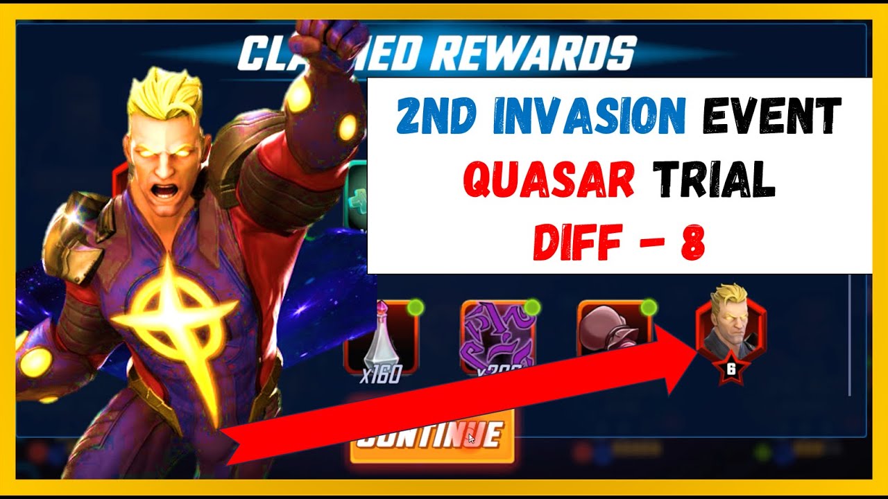 2nd Invasion Event - Quasar (Difficulty 8) | 6 Red Stars - Marvel Strike Force @if2pgames
