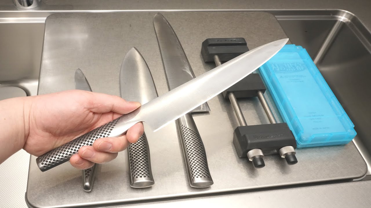 家庭用の洋包丁の簡単な研ぎ方（中砥石だけで研ぎ、小刃付けもしない）
