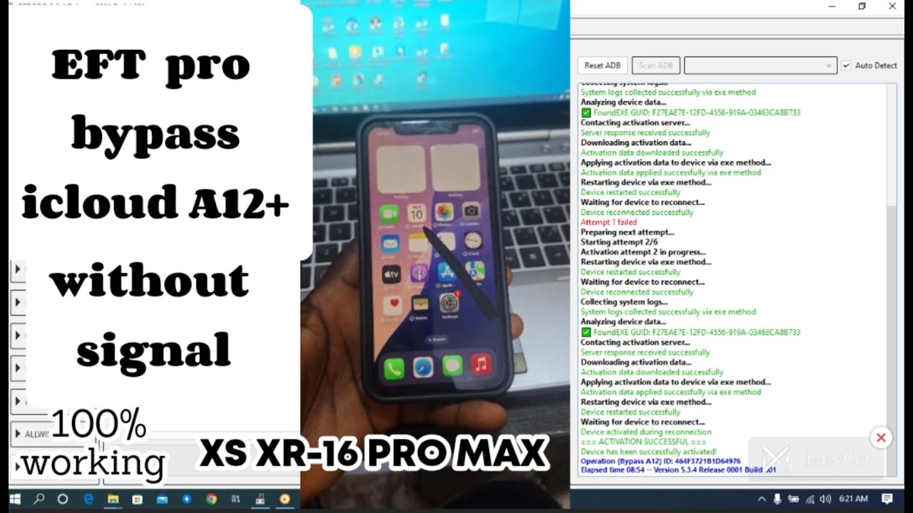 EFT PRO Bypass Icloud A12+ Without Signal working 100%