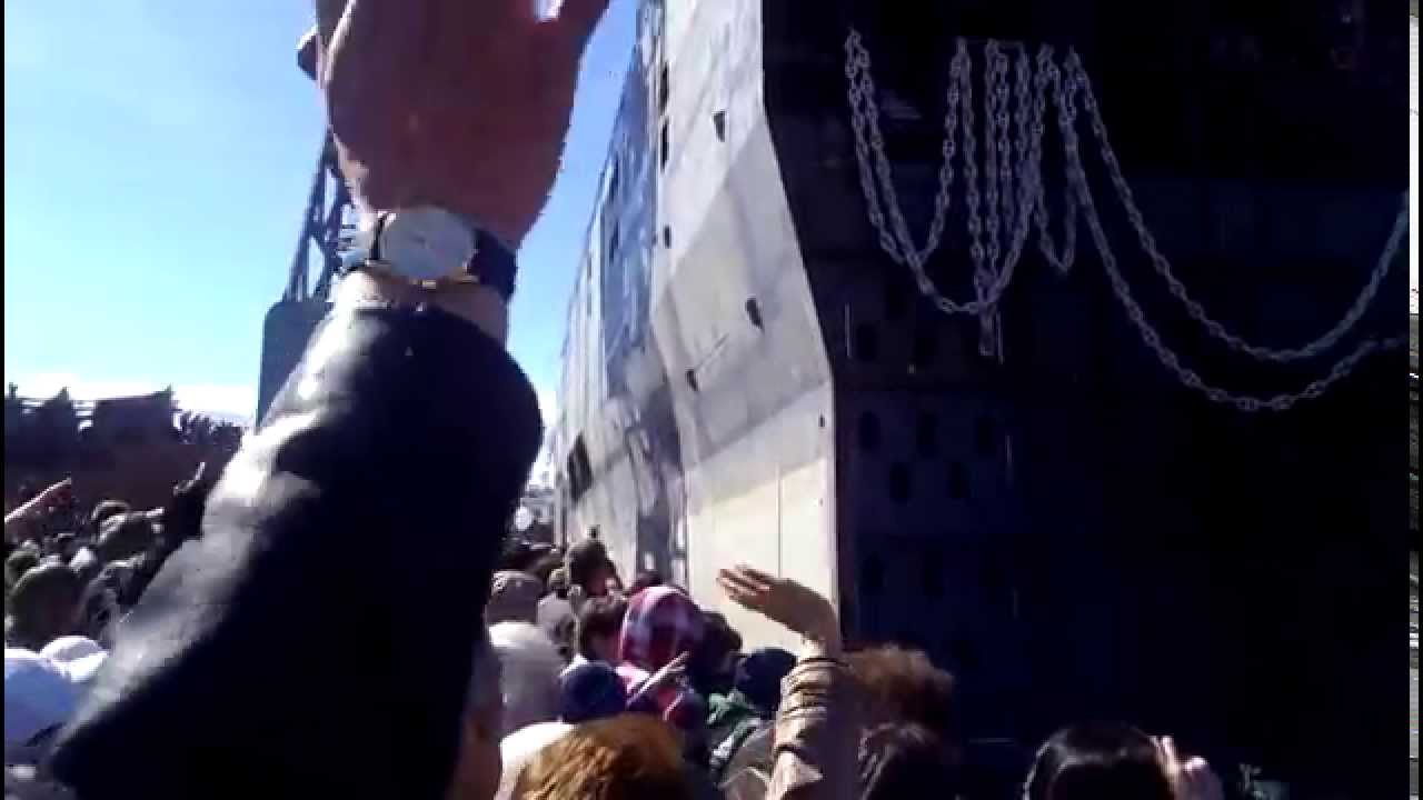 Спуск кормовой части ДВКД  Севастополь