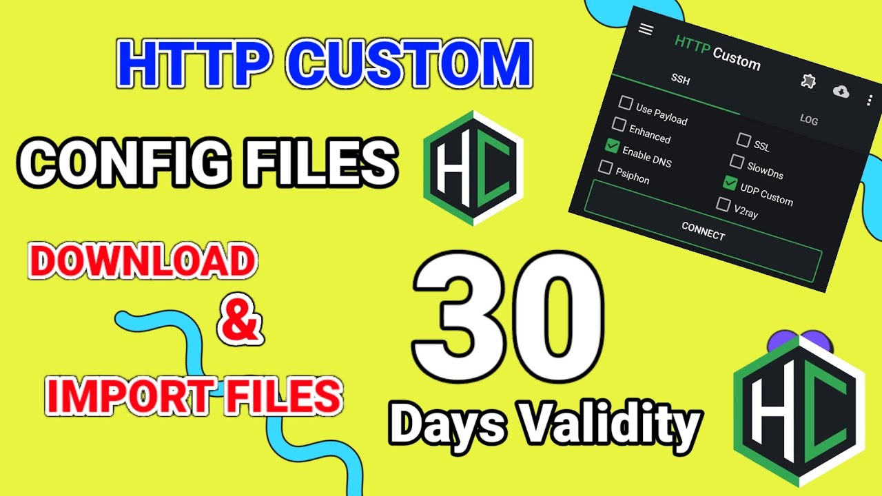 How to create a monthly 30 day Http Custom UDP custom config files for secure browsing