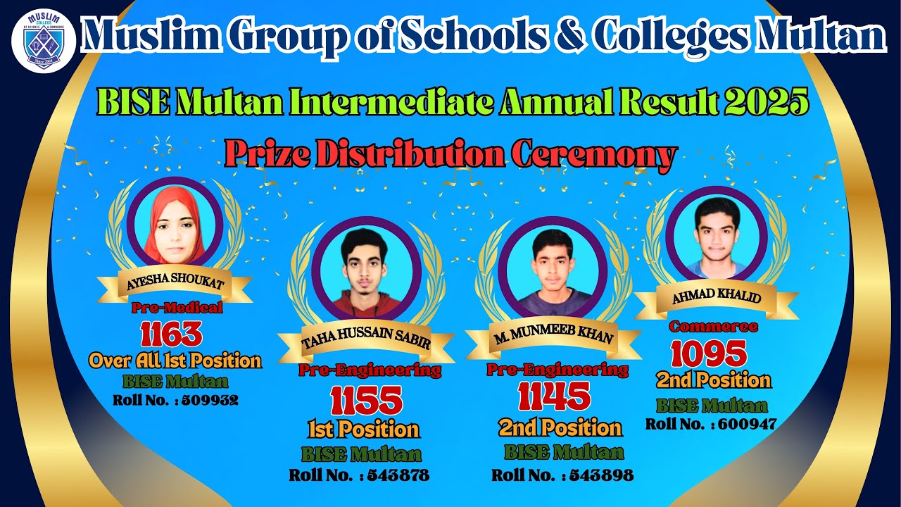 BISE Multan Intermediate Annual Result 2025 (Prize Distribution Ceremony)
