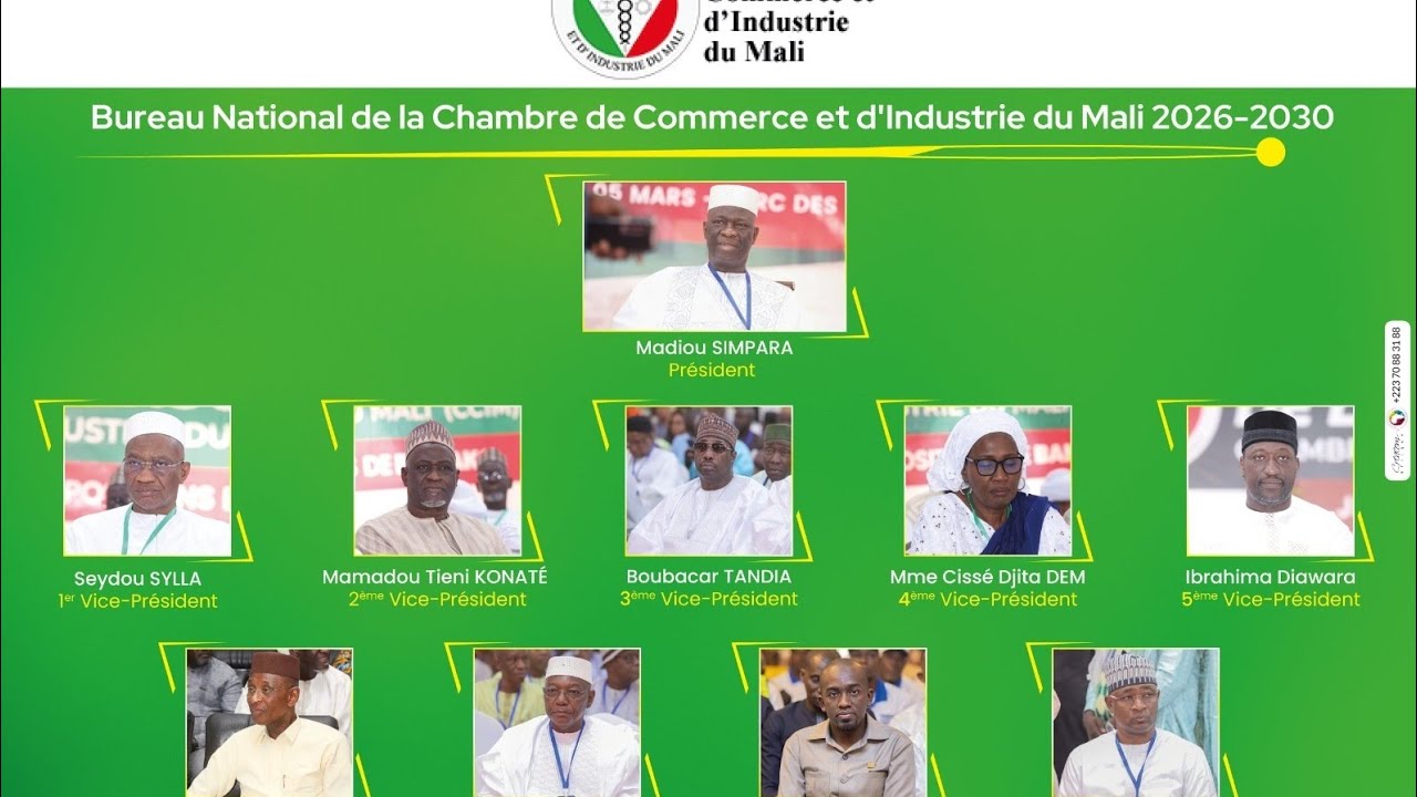 DECOUVREZ LE NOUVEAU BUREAU DE LA CCIM PRESIDEE PAR MADIOU SIMPARA
