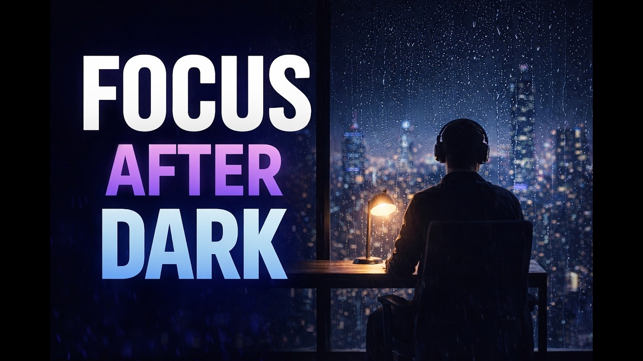 Focus After Dark 🌧️ 3 Hour Deep Work LoFi | Rainy City Night Ambience