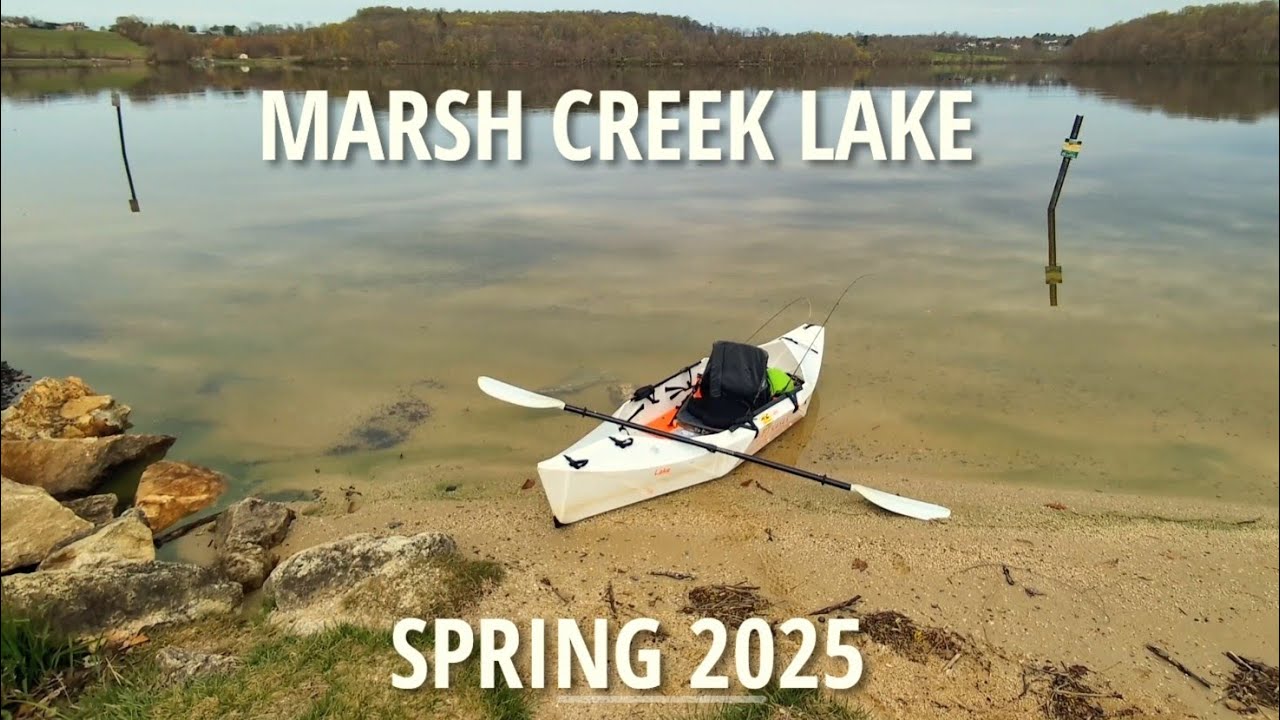 Ultralight Fishing at Marsh Creek Lake in Oru Kayak / Spring 2025 | ASMR 