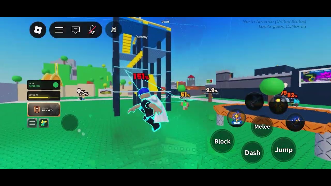 Playing project smash in Roblox 