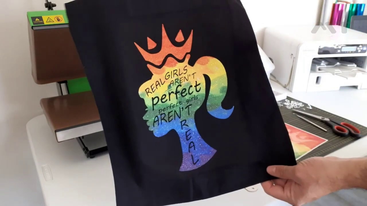 Vinilo Glitter  y sublimación en algodón