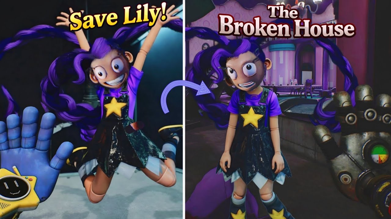 Saving Lily Lovebraids from fall and visiting her broken dollhouse in Poppy Playtime 5 Update