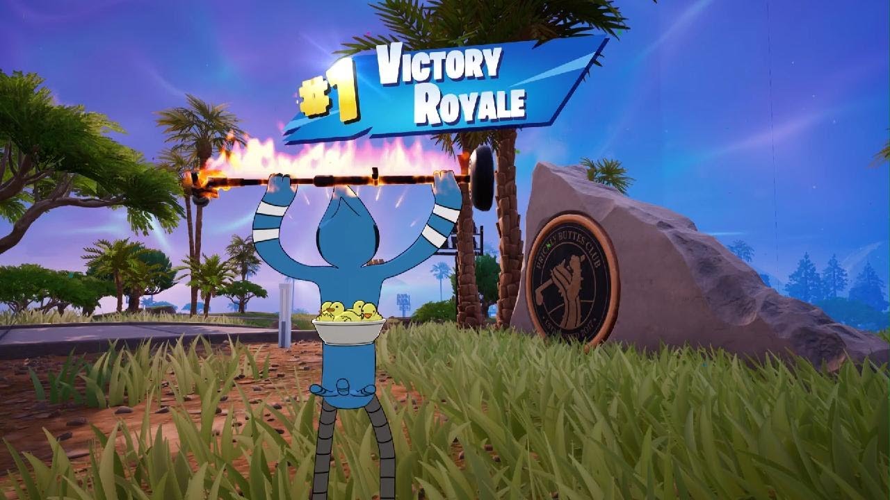 *NEW* REGULAR SHOW MORDECAI SKIN IN FORTNITE PS5 + A VICTORY ROYALE WIN! (SOLO)