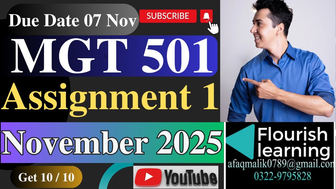 MGT501 Assignment 1 Solution 2025/ MGT501 Assignment 1 2025/ MGT501 Assignment 1 Solution Fall 2025