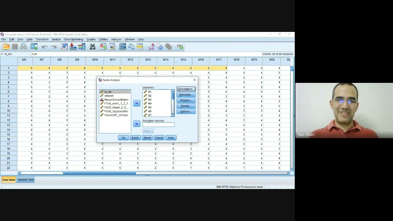 SPSS ile Açımlayıcı Faktör Analizi - Ölçek geliştirme (SPSS Exploratory Factor Analysis)