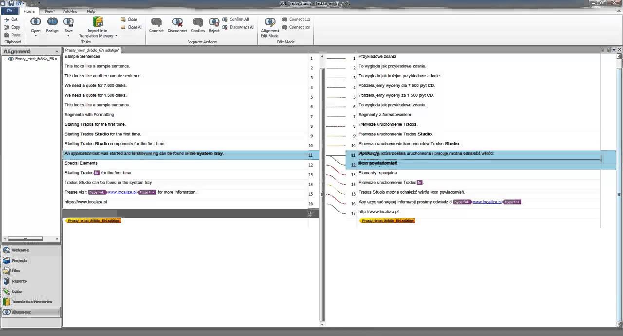 Nowości w SDL Trados Studio 2014 SP1 + Kurs obsługi edytora nowego narzędzia Alignment
