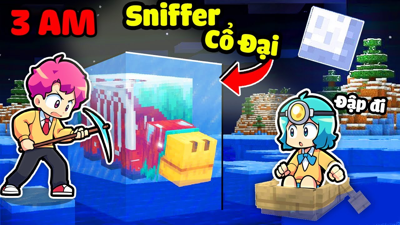 HIHA PHÁT HIỆN SNIFFER CỔ ĐẠI VÀO LÚC 3 GIỜ SÁNG TRONG MINECRAFT*HIHA SNIFFER KINH DỊ 😱😵