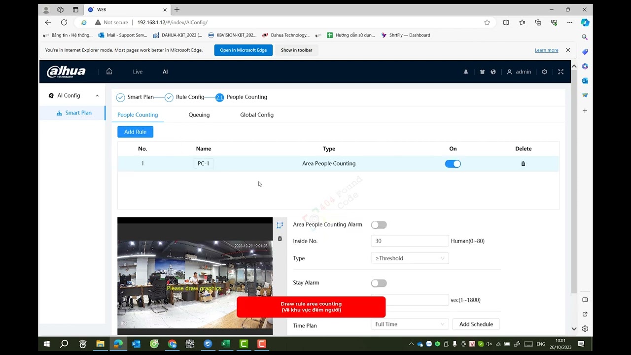 Setup People Counting function in Area on Ai Camera Dahua V5.0