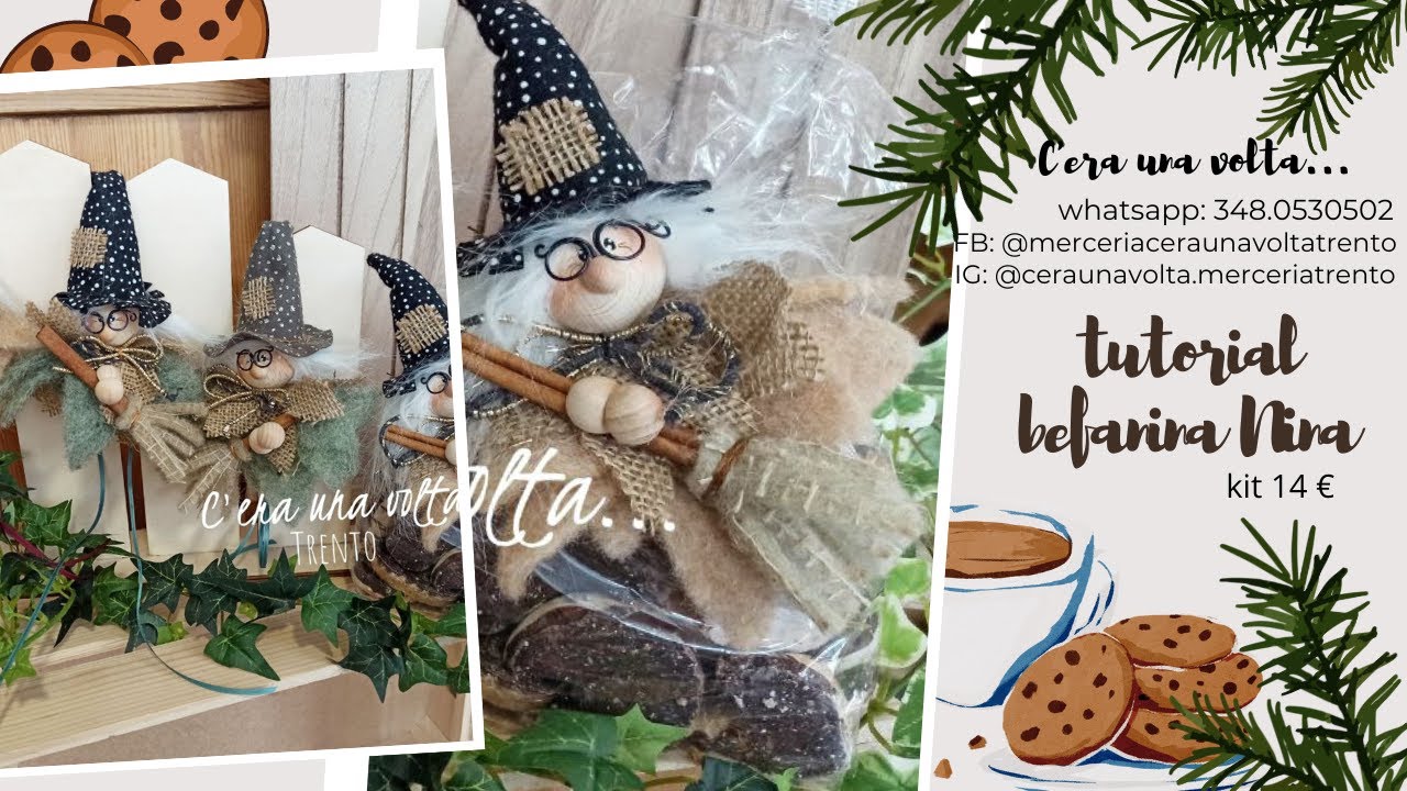 TUTORIAL BEFANINA NINA da attaccare ai sacchetti di dolcetti
