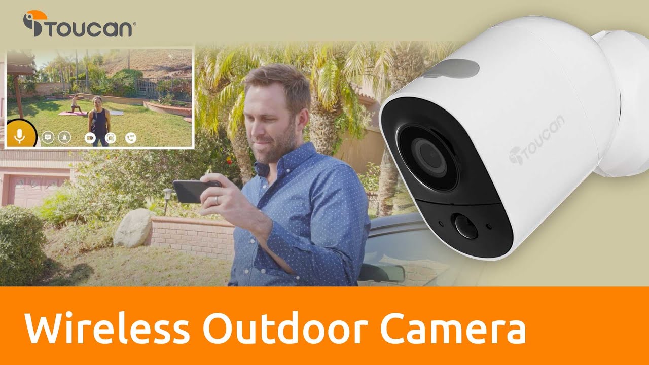 Toucan Wireless Indoor/Outdoor Security Camera Works with Alexa