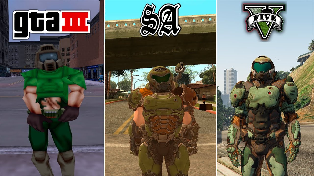 Doom Slayer in GTA Games (Evolution)