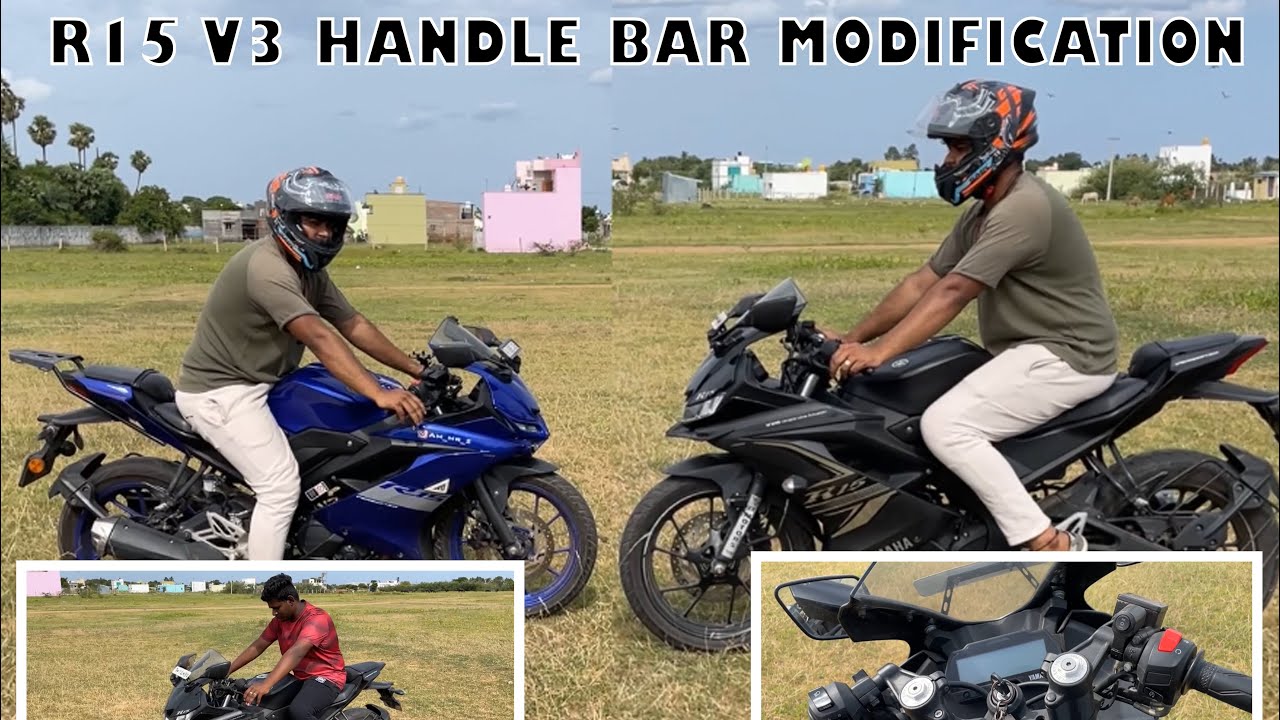 R15v3 handle bar modification in Tamil |touring modification|handle bar raiser #r15v3 #r15 #trending