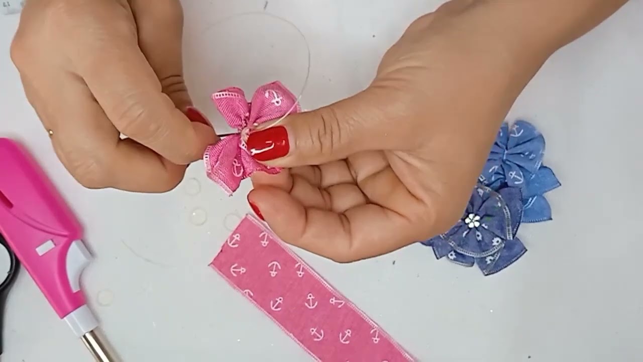 🎀🐕Como Fazer Laço PET fuxico com pontas, dicas para iniciantes🎀🐕