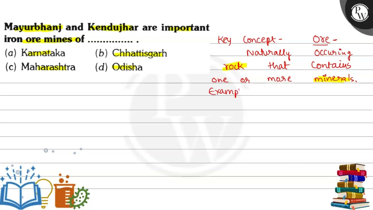 Mayurbhanj and Kendujhar are important iron ore mines of (a) Karnataka (b) Chhattisgarh (c) Maha...