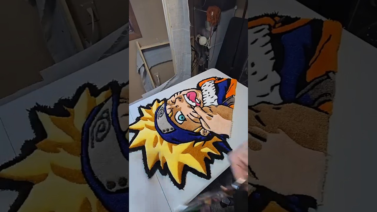 NARUTO RUG MAKING FULL PROCESS #shorts #naruto #anime #diy