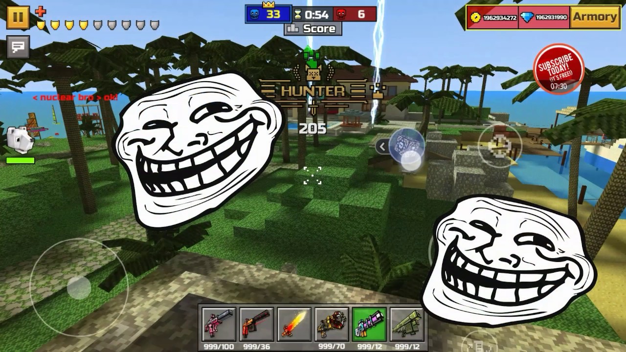 HACKER VS NOOBS TROLLING! *pixel gun 3d* (rage quiters)