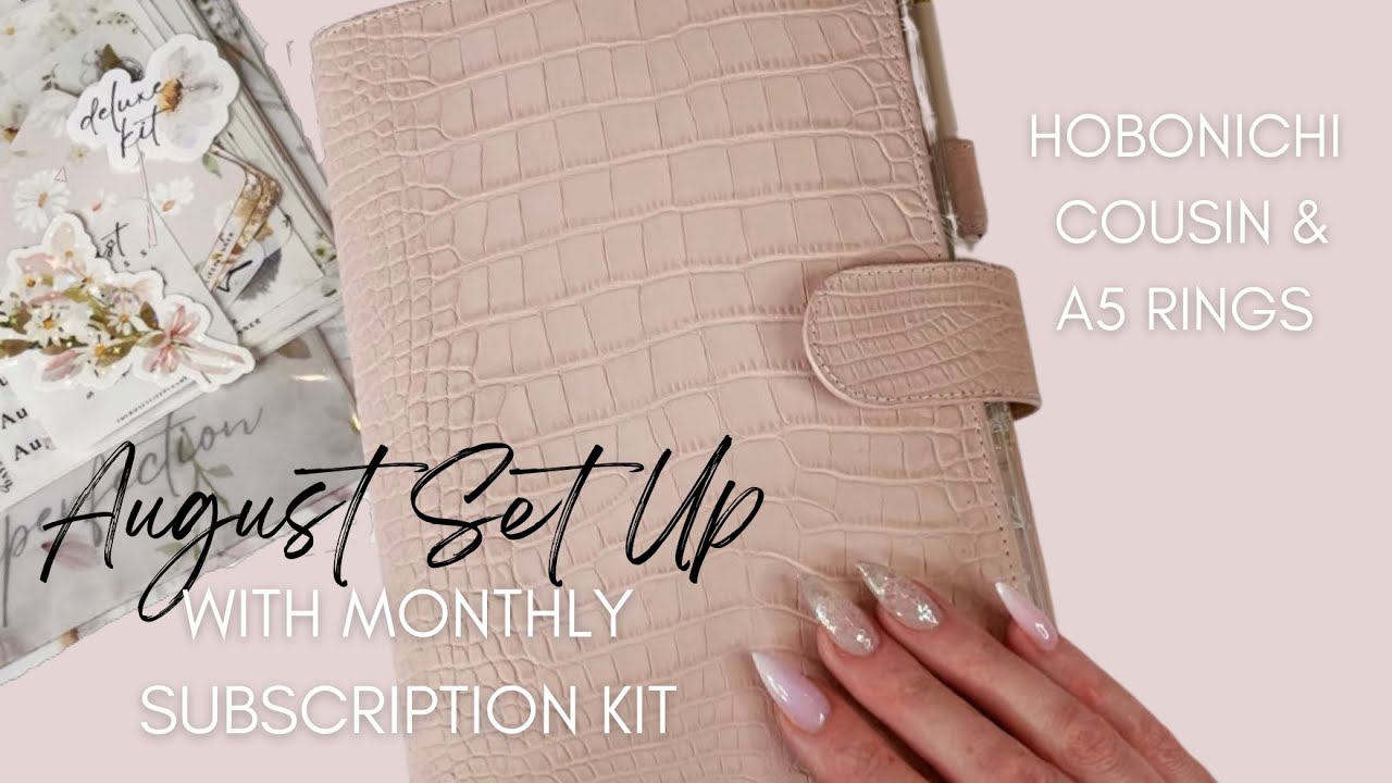 Hobonichi Cousin A5 Set Up using The Rosey Life Planner August Monthly Subcription Kit