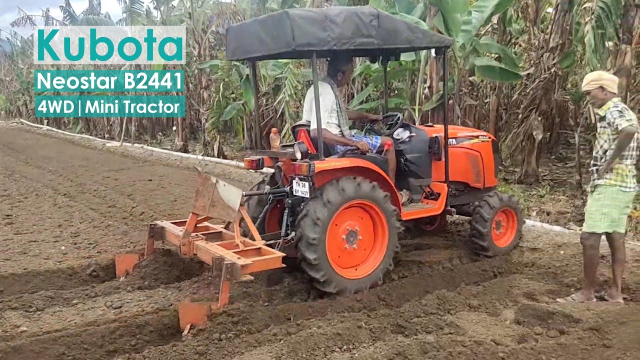 Kubota Neostar B2441 | 4WD | Mini Tractor | Ploughing with 2 Furrow Ridger
