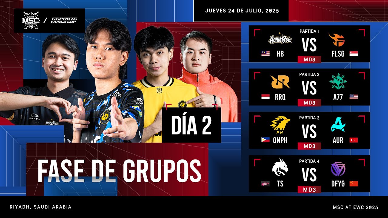 🔴 EN VIVO | FASE DE GRUPOS DÍA 2 | MLBB MSC en EWC 2025 | (ES)
