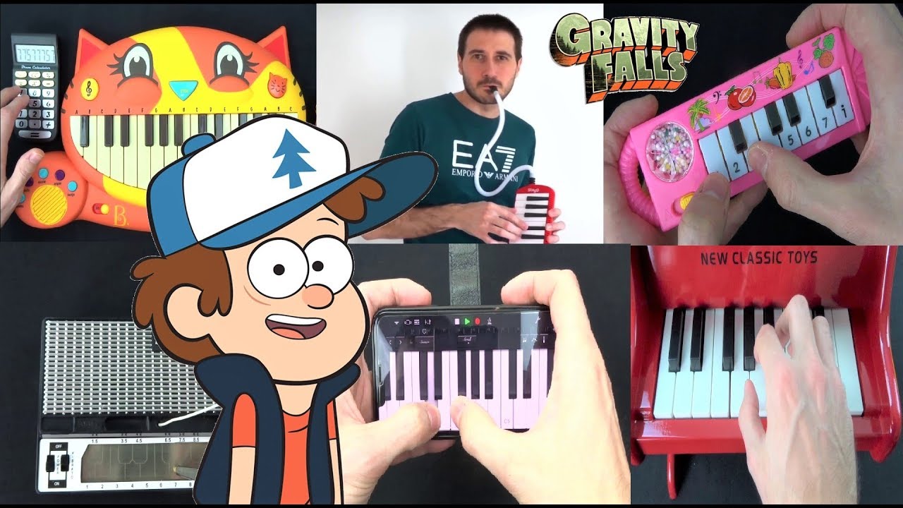 GRAVITY FALLS THEME COMPILATION ON FUNNY INSTRUMENTS