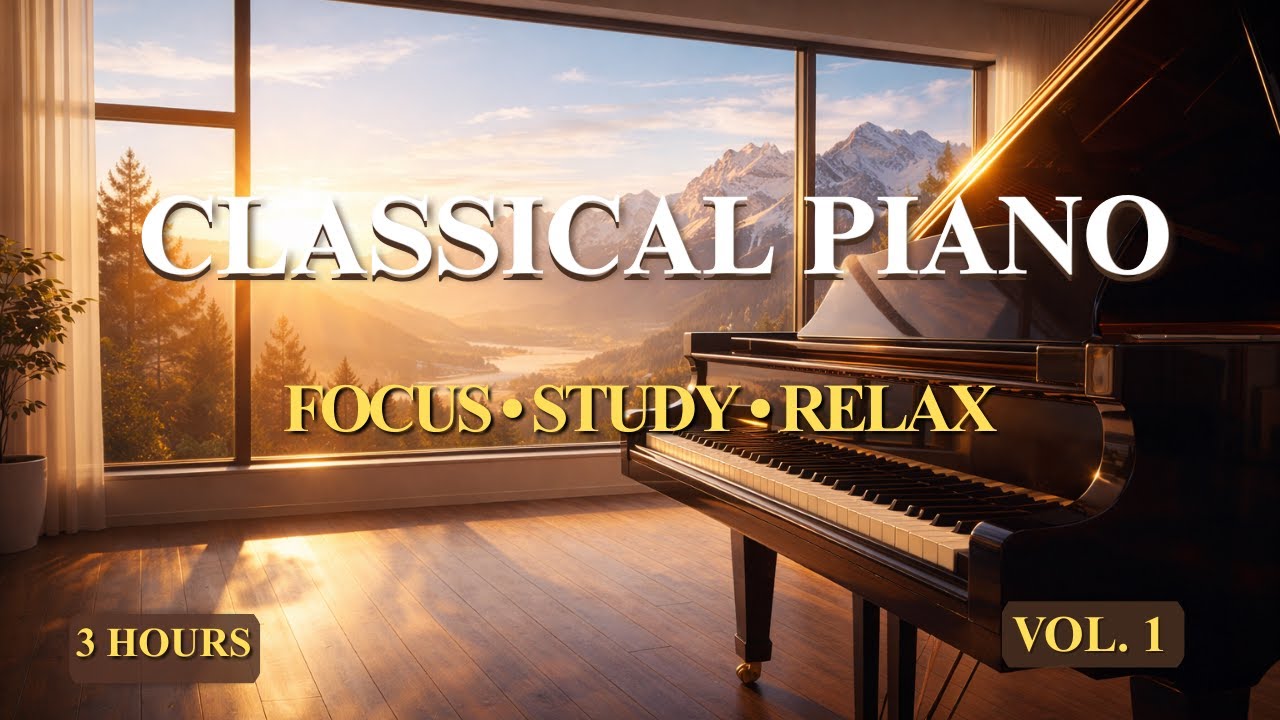 Relaxing Classical Piano • 3 Hour Focus & Study Mix (Volume 1) | Background Music
