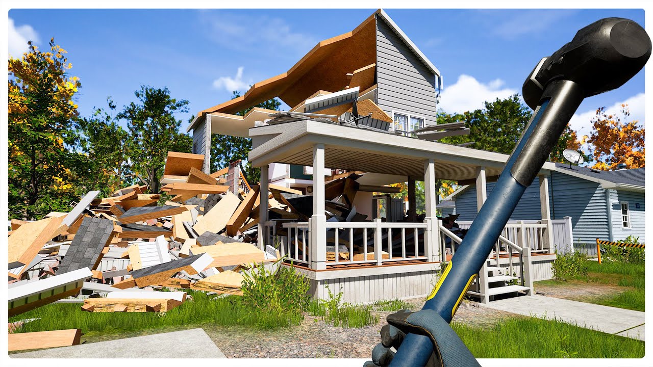 Destroying this Massive House Using Only a Sledgehammer - Deconstruction Simulator