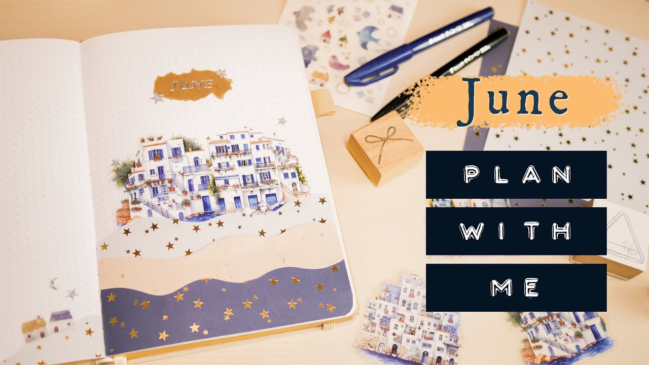 June Bullet Journal Setup | Coastal Town Theme (Free Printable!)