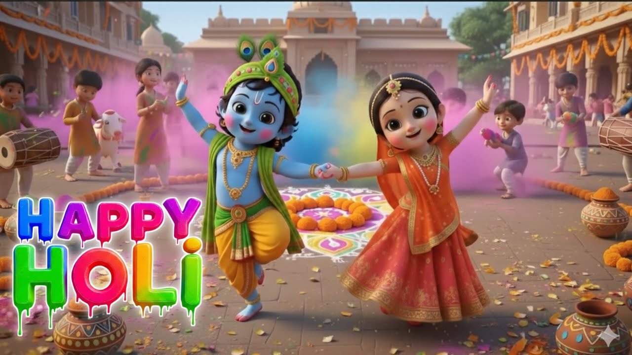 Vindrawan main ude re gulal | Happy Holi Kids Krishna Song | Holi Fastival Of Colours | Happy Holi