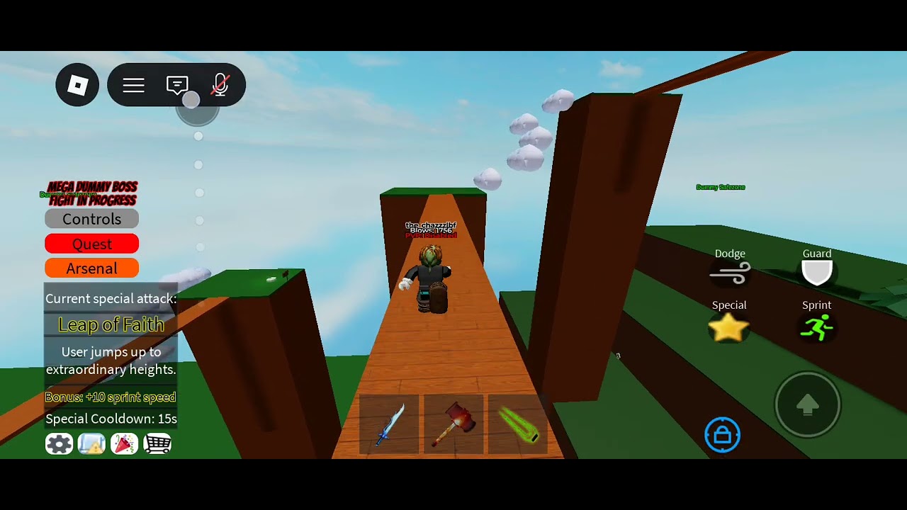 Bacon defeats bosses in Roblox beat up dummys simulator 