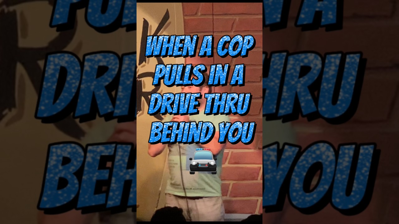 Having a cop pull up behind you in a drive thru. #funny #comedy #jokes #driving #drivethru #awkward