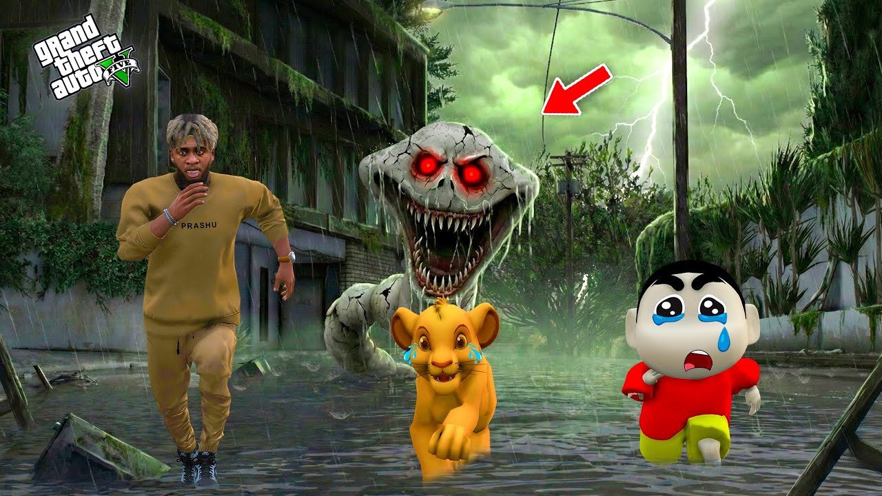 Franklin & Shinchan Save Simba from a Giant Snake #prashugamer #shinchan #doraemon #ghostseries