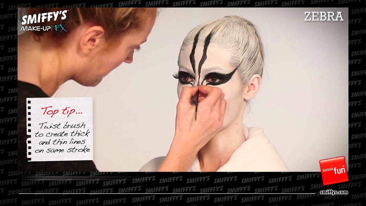Zebra Face Painting Make-up Tutorial