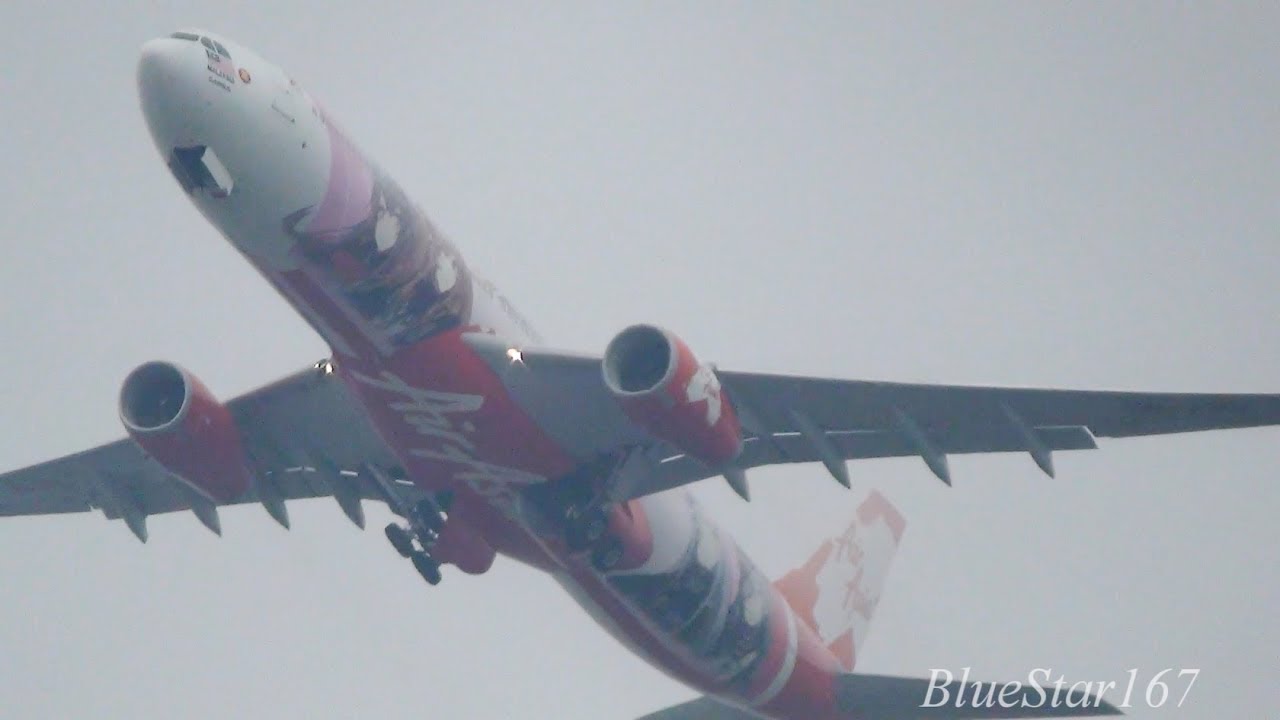 AirAsia X Airbus A330-300 (9M-XXB) takeoff from KIX/RJBB (Osaka - Kansai) RWY 06R